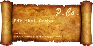 Pátkai Csaba névjegykártya