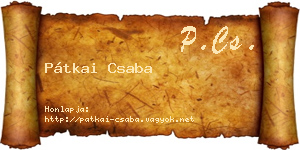 Pátkai Csaba névjegykártya