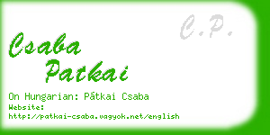 csaba patkai business card
