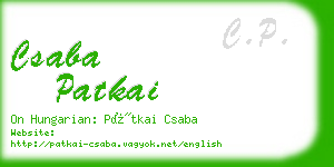 csaba patkai business card